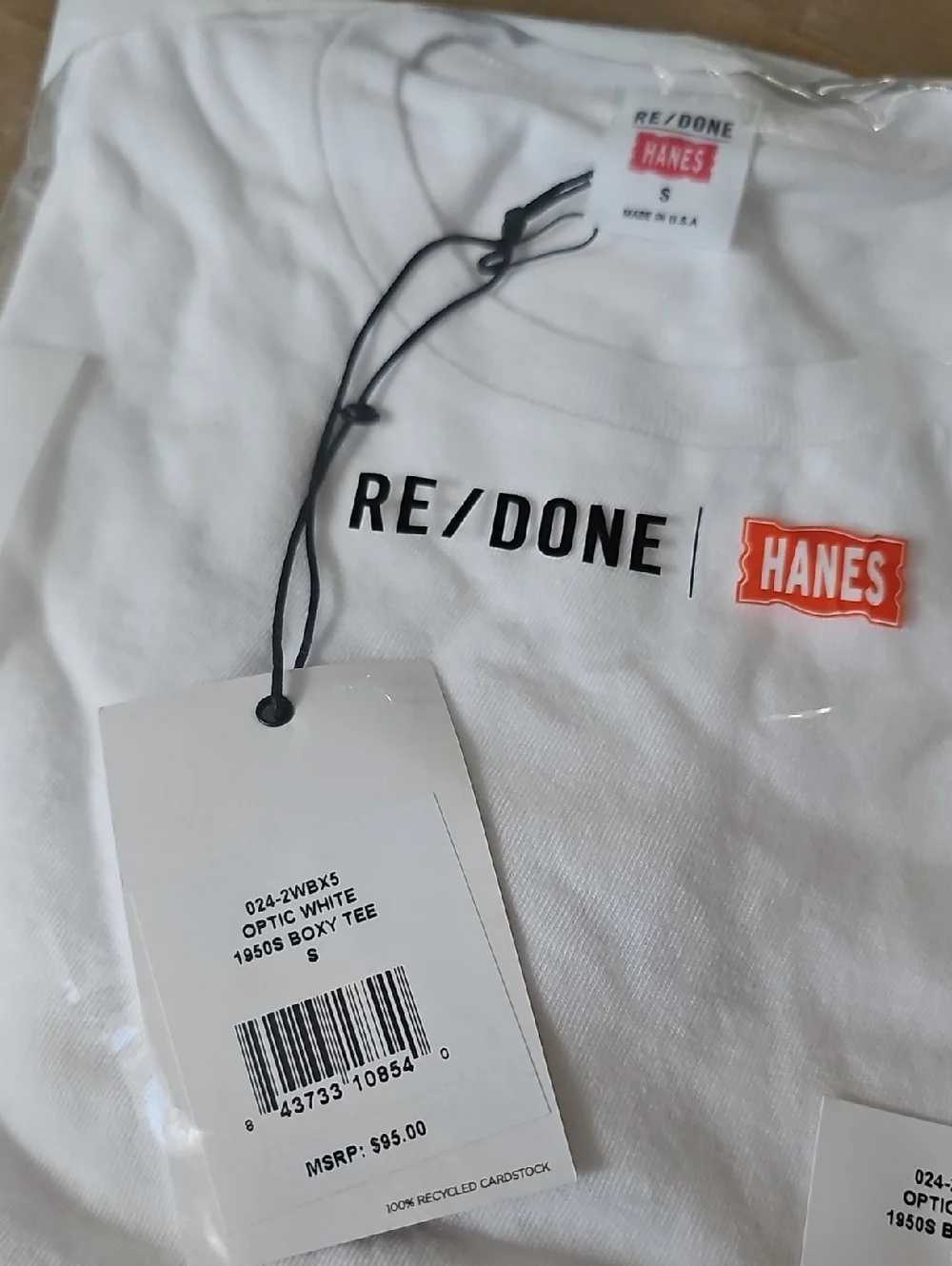 x Hanes 1950s Boxy Tee in Optic White - Picture 3 of 3